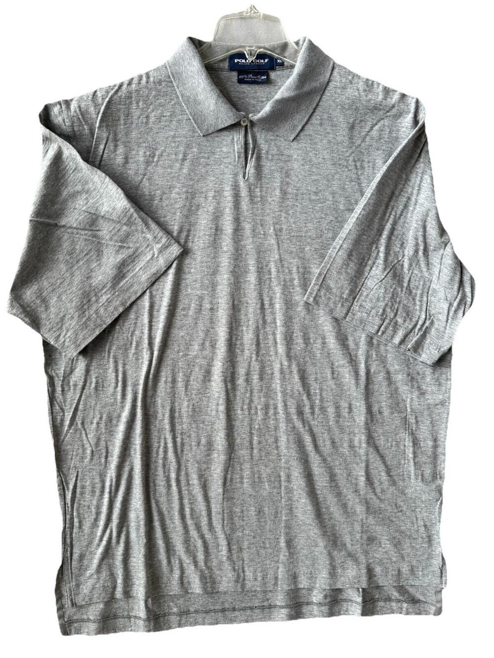 Polo Golf Ralph Lauren Men's XL Gray Short Sleeve Shirt 100% Pima Cotton Soft